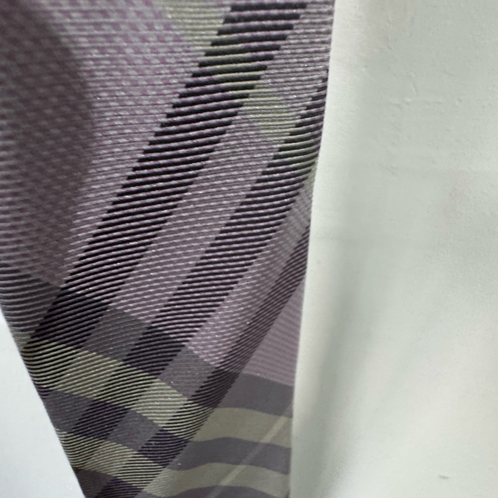 Burberry Plaid Tie in Purple and Gray - Picture 5 of 5